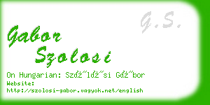 gabor szolosi business card